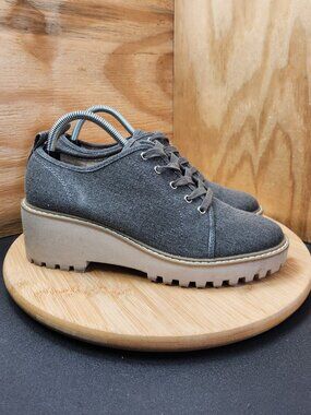 Dolce Vita Rosa Lug Platform Wedge Canvas Shoes Size 9.5